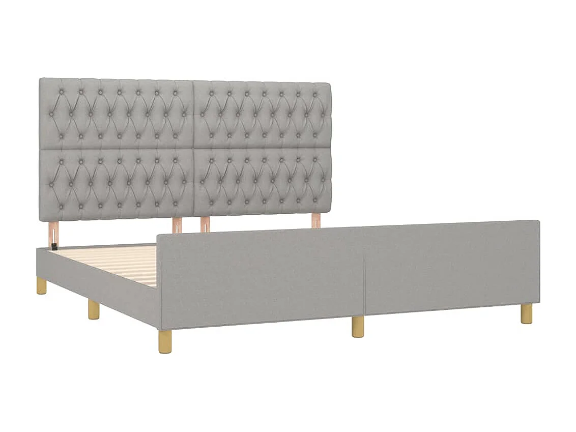 Lit double | Lit adulte | Cadre de lit gris clair 180x200 cm tissu