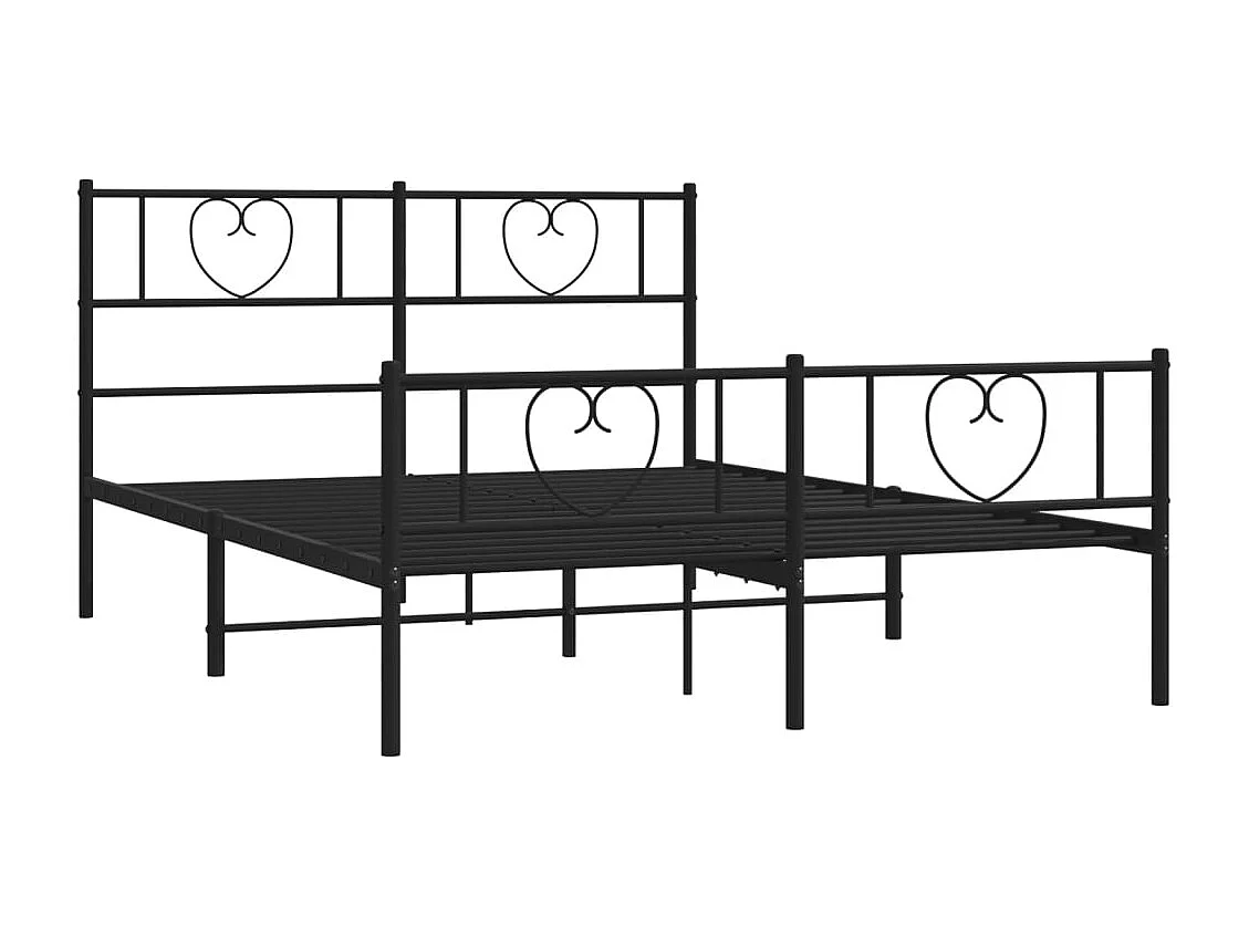 Lit simple | Lit adulte, enfant | Cadre de lit métal avec pied de lit noir 120x190cm