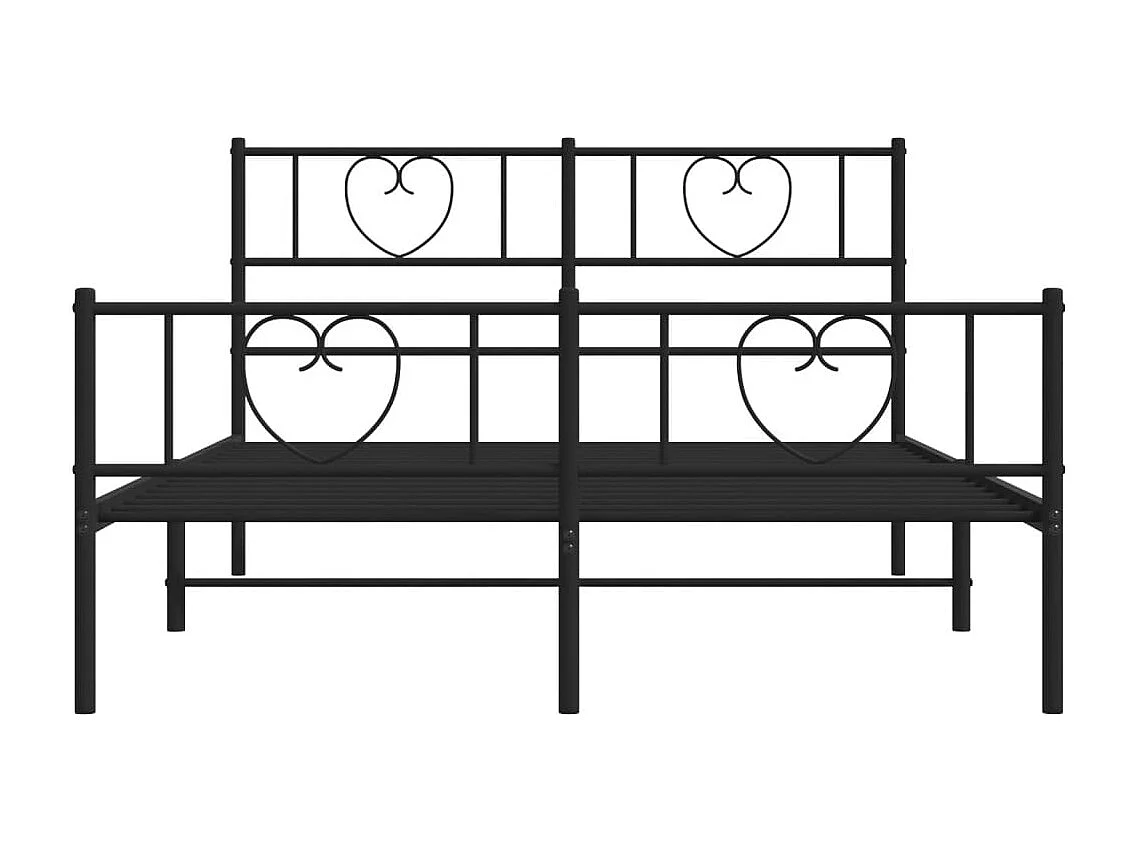 Lit simple | Lit adulte, enfant | Cadre de lit métal avec pied de lit noir 120x190cm