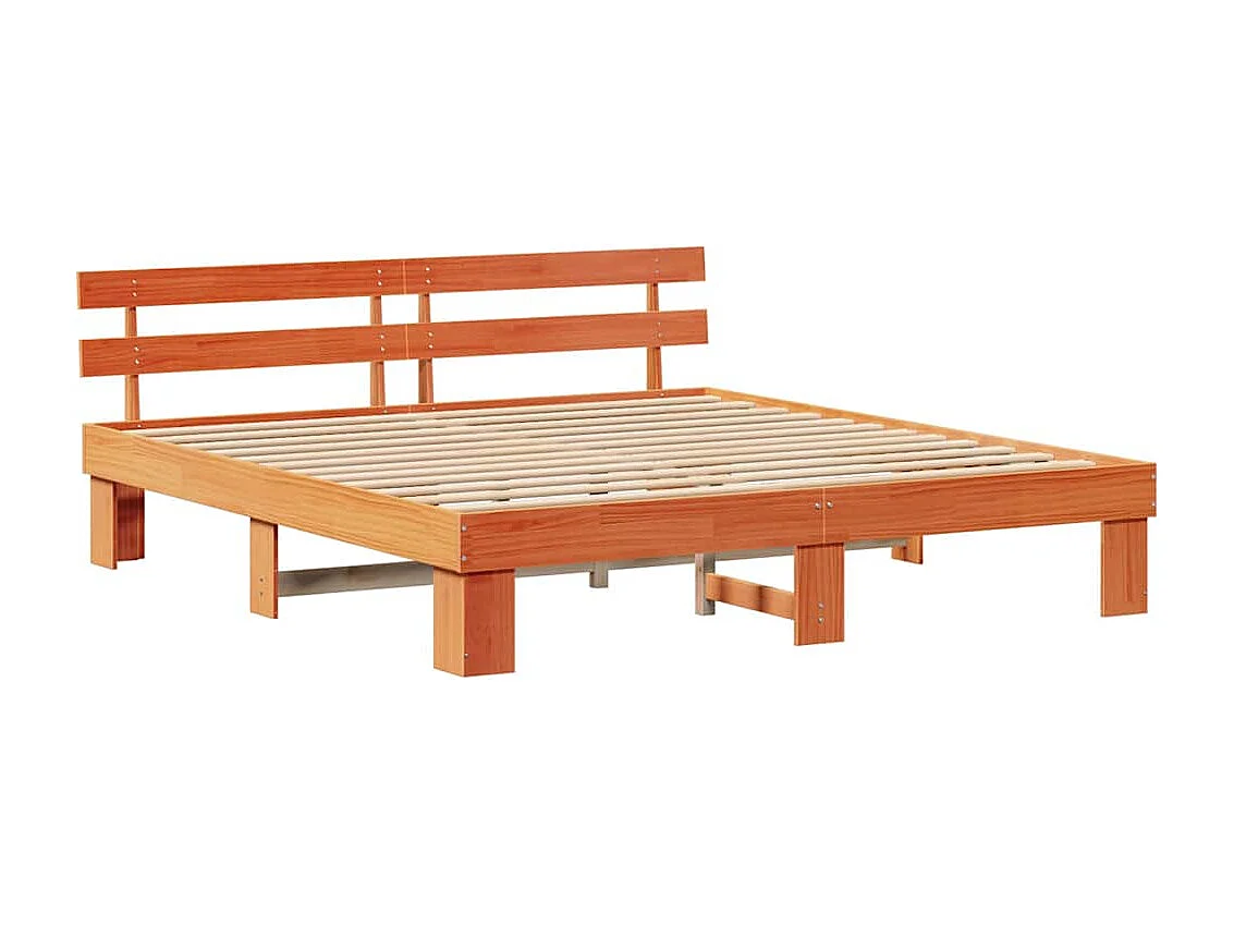Lit double | Lit adulte | Cadre de lit Marron 200x200 cm Bois de pin massif