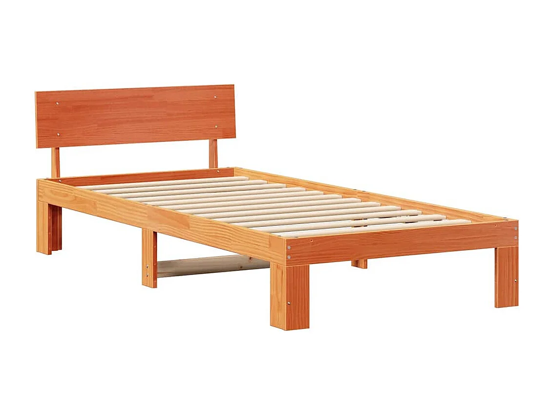 Letto singolo | Giroletto | Struttura del letto Marrone cerato 100x200 cm Pino massello