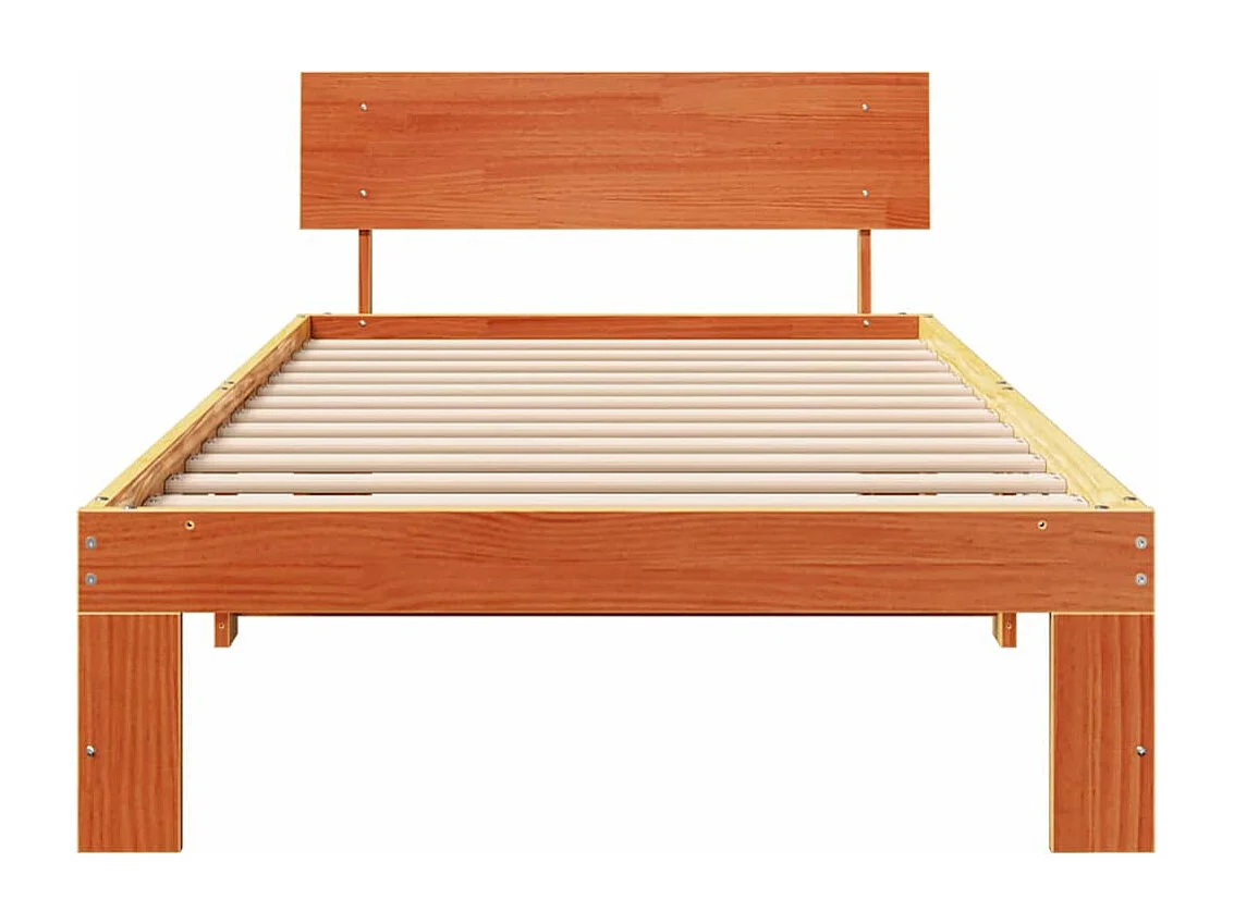 Letto singolo | Giroletto | Struttura del letto Marrone cerato 100x200 cm Pino massello
