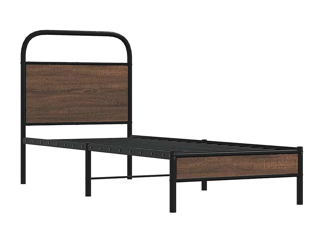 Lit simple | Lit adulte, enfant | Cadre de lit 75x190cm chêne marron bois ingénierie