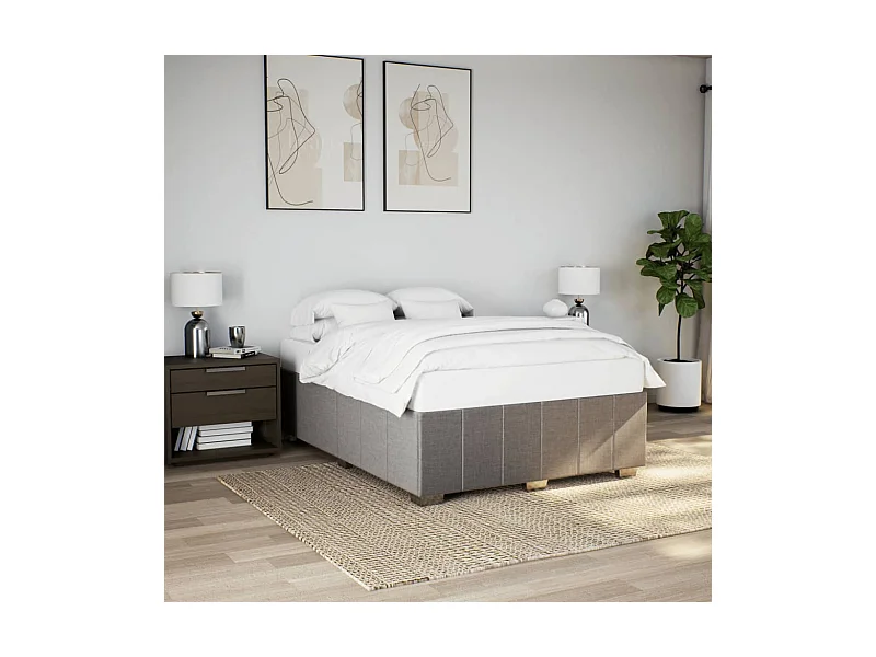 Letto per adulti | Letto matrimoniale | Giroletto senza Materasso Tortora 140x200 cm in Tessuto