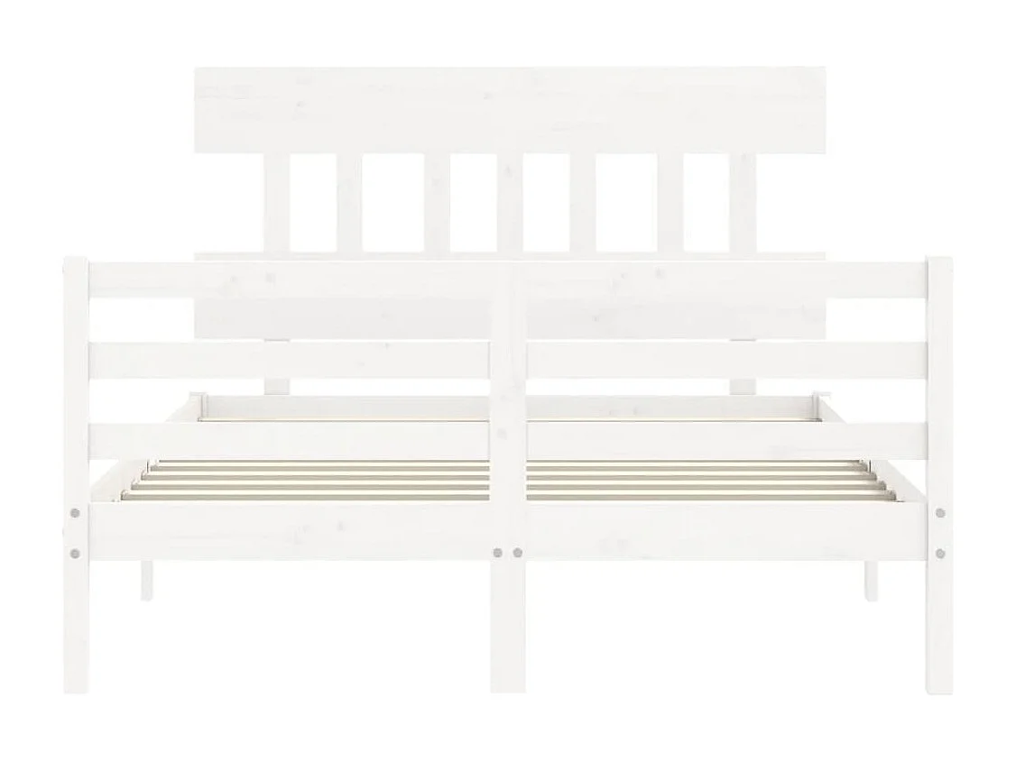 Lit simple | Lit adulte, enfant | Cadre de lit blanc 120x200 cm bois massif