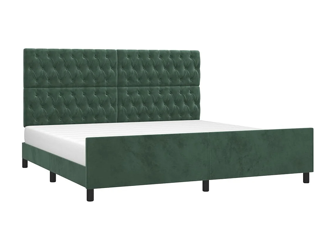 Lit double | Lit adulte | Cadre de lit vert foncé 200x200 cm velours