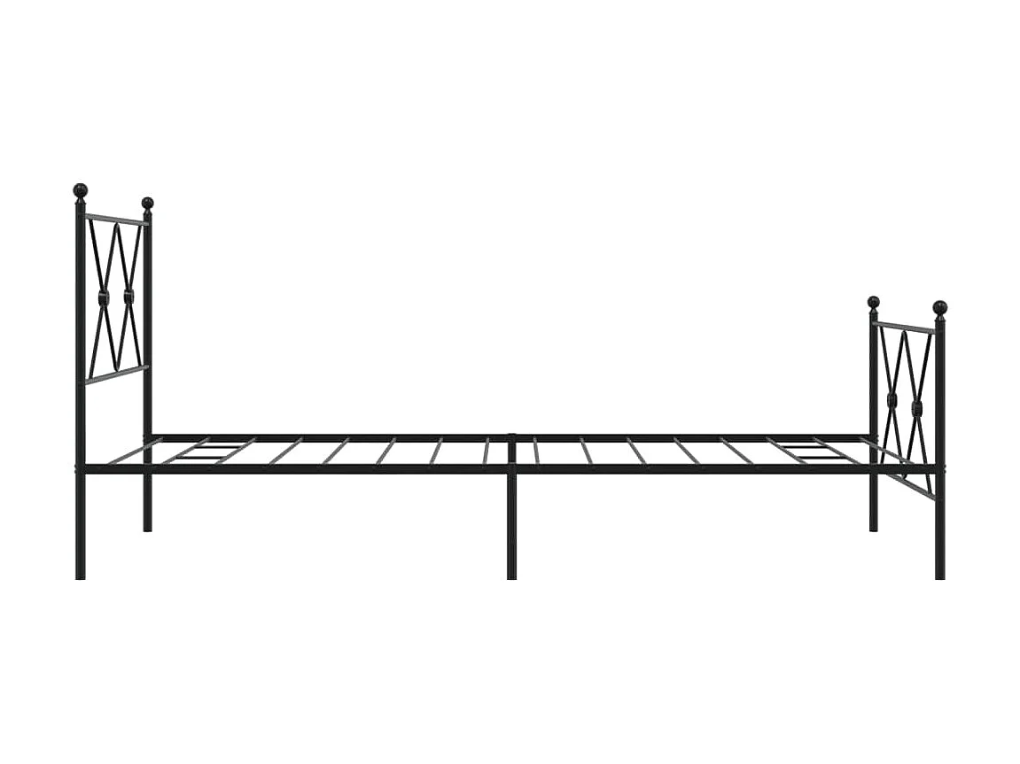 Lit simple | Lit adulte, enfant | Cadre de lit métal avec pied de lit noir 90x200 cm