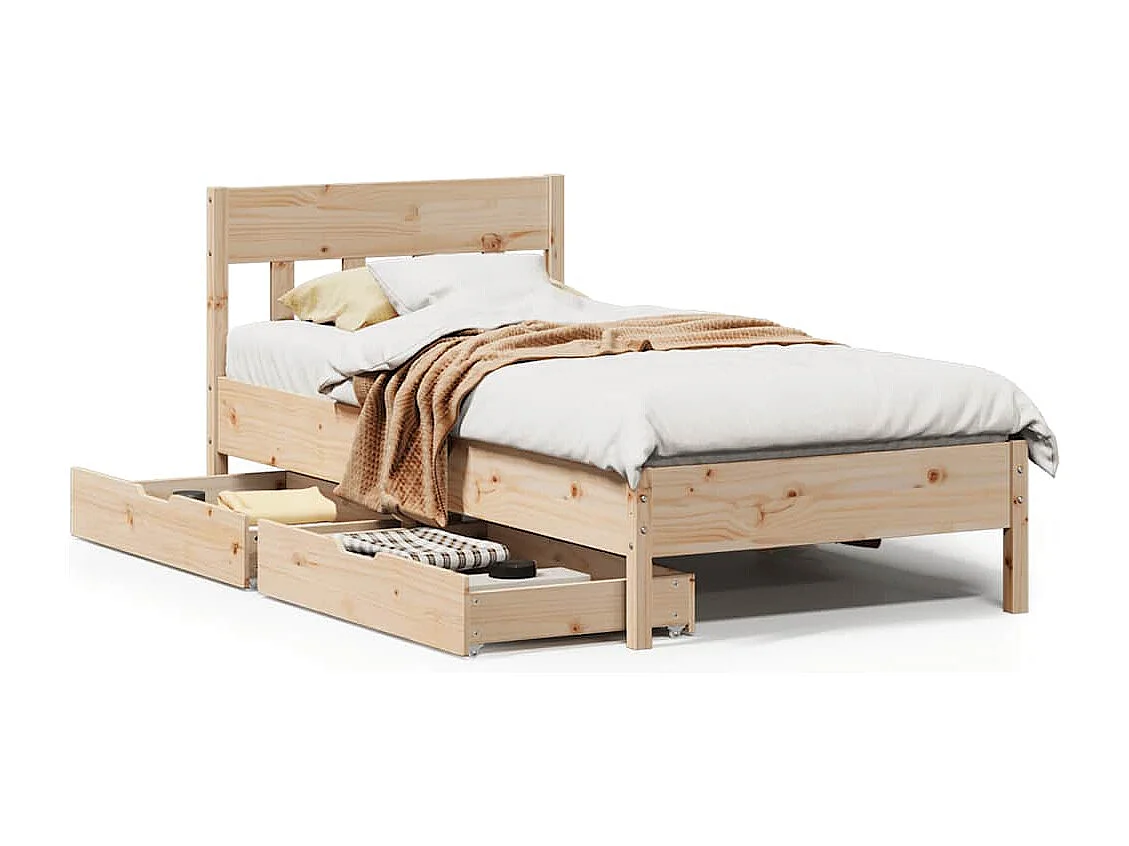 Lit simple | Lit adulte, enfant | Cadre de lit 90x200 cm bois de pin massif