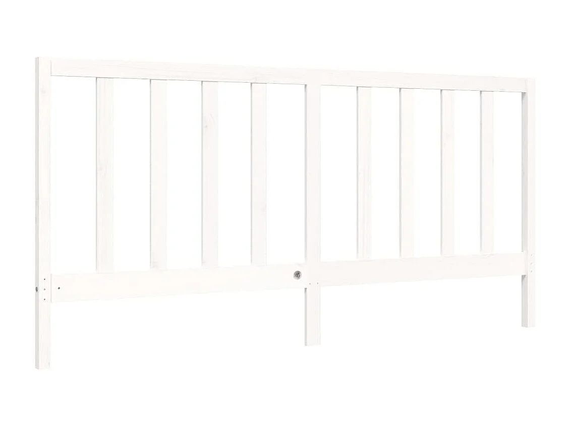 Lit double | Lit adulte | Cadre de lit blanc 200x200 cm bois massif de pin