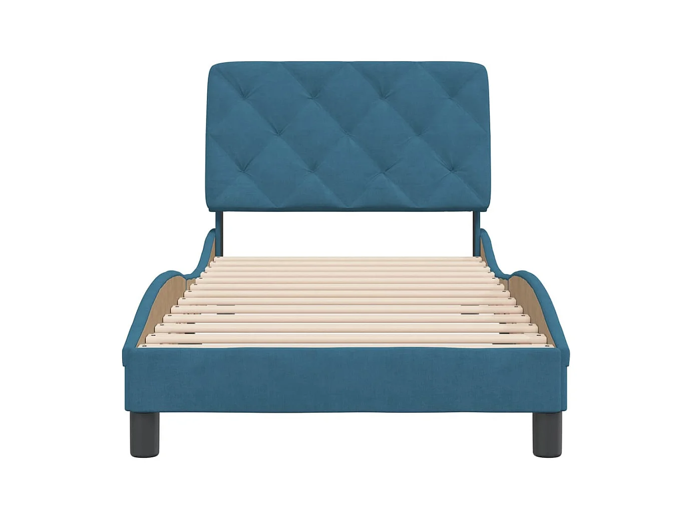 Lit simple | Lit adulte, enfant | Cadre de lit bleu 80x200 cm velours