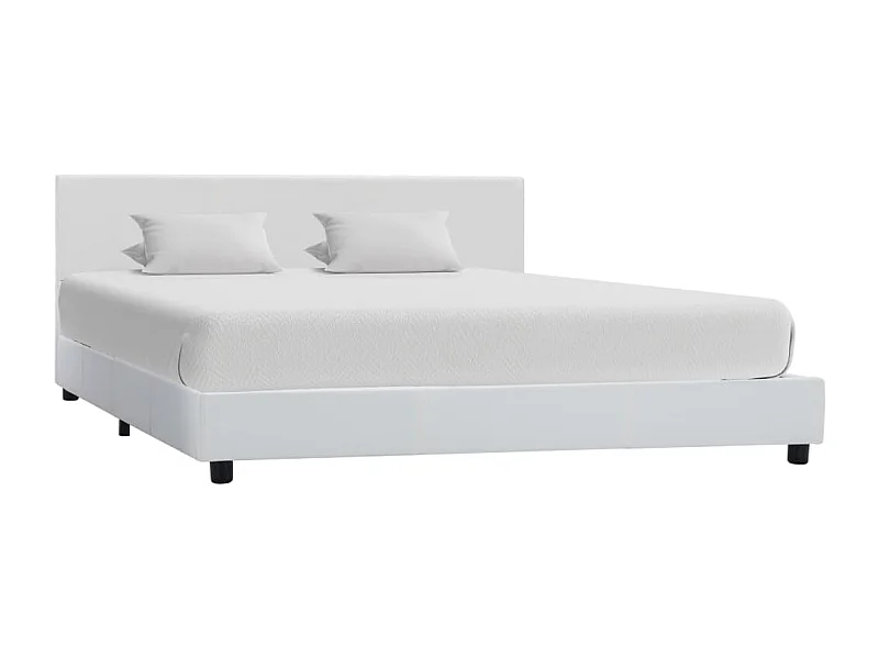 Letto per adulti | Letto singolo | Giroletto Bianco in Similpelle 120x200 cm