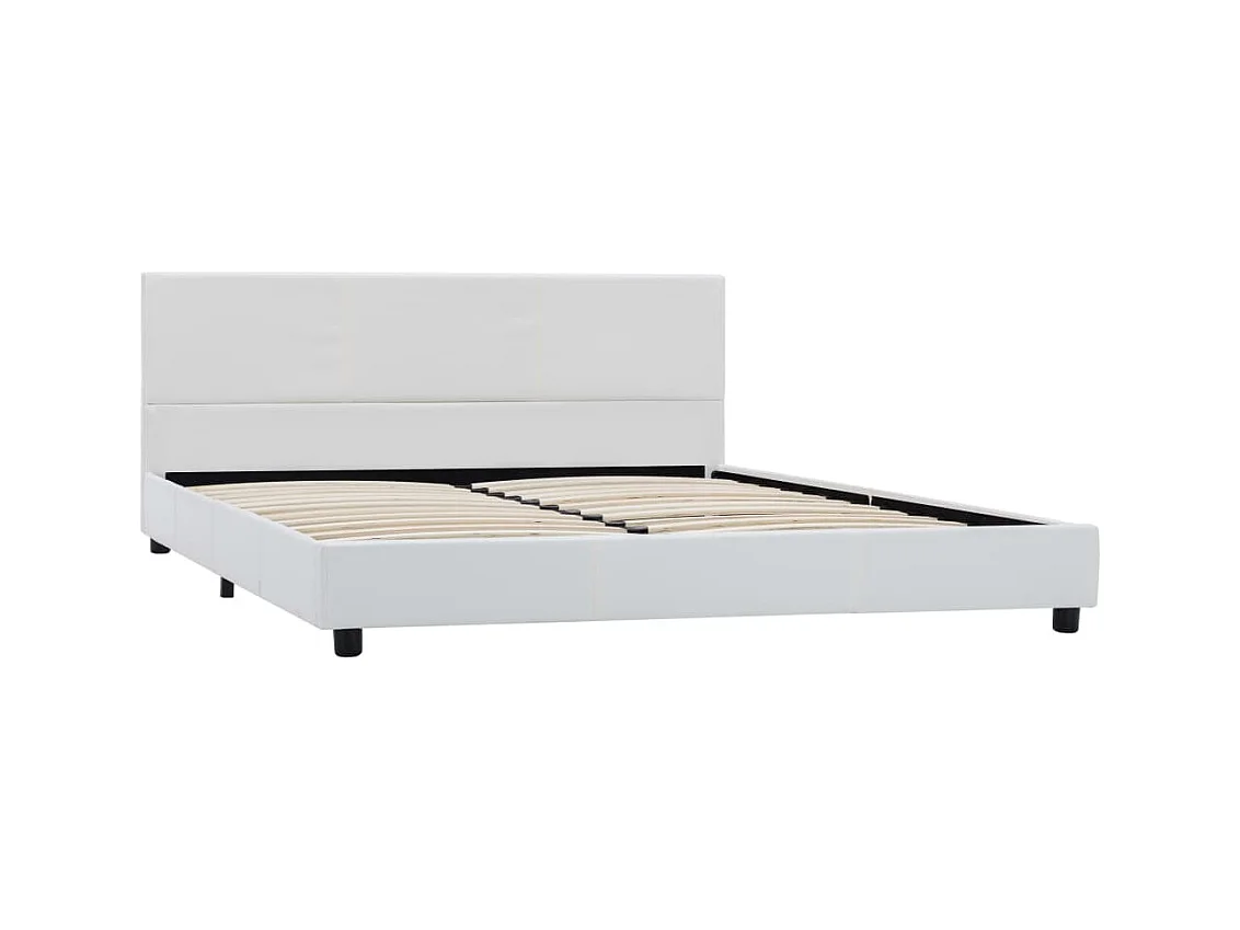 Letto per adulti | Letto singolo | Giroletto Bianco in Similpelle 120x200 cm