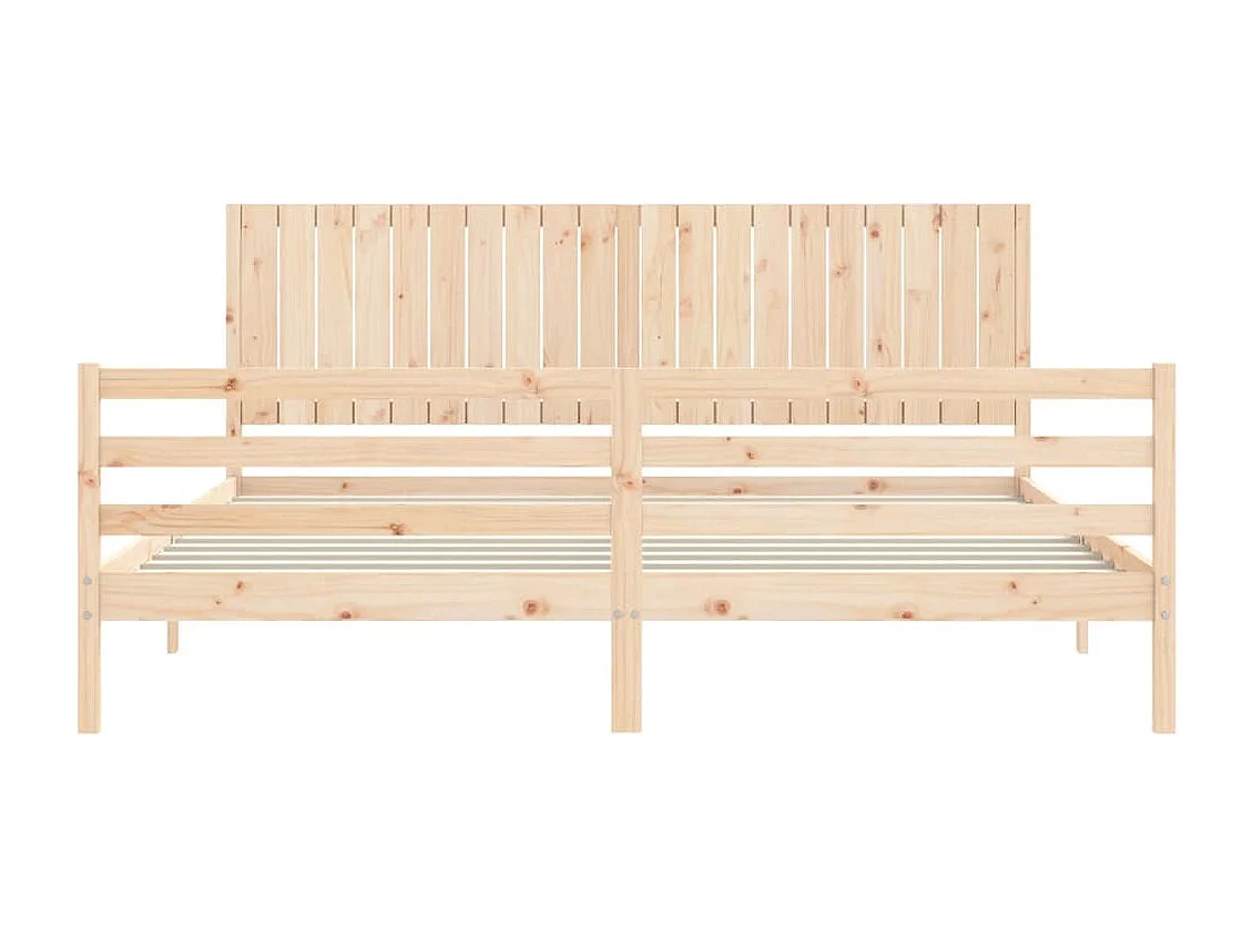 Letto per adulti | Letto matrimoniale | Giroletto con Testiera 200x200 cm in Legno Massello