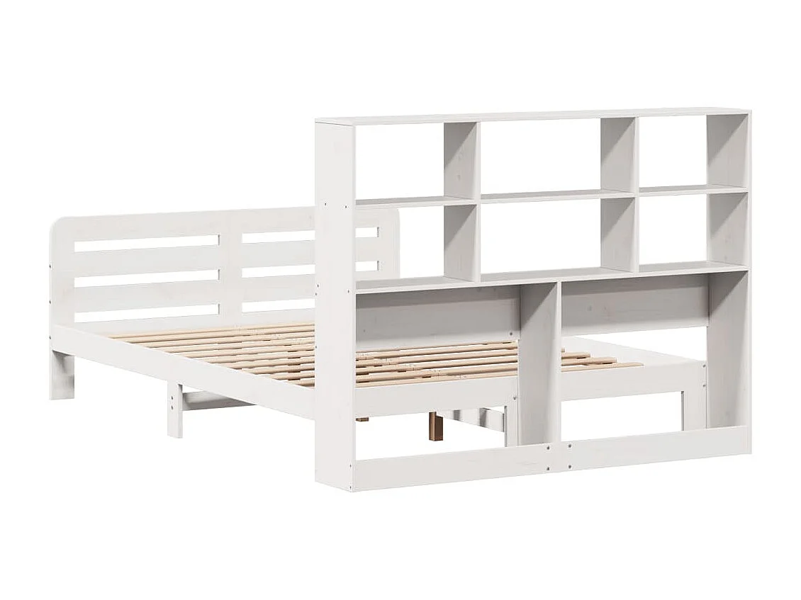 Lit simple | Lit adulte, enfant | Cadre de lit blanc 120x190 cm bois de pin massif