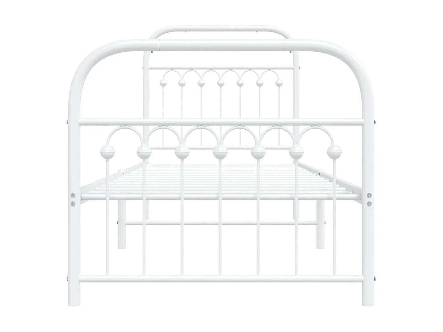 Lit simple | Lit adulte, enfant | Cadre de lit métal avec pied de lit blanc 80x200cm