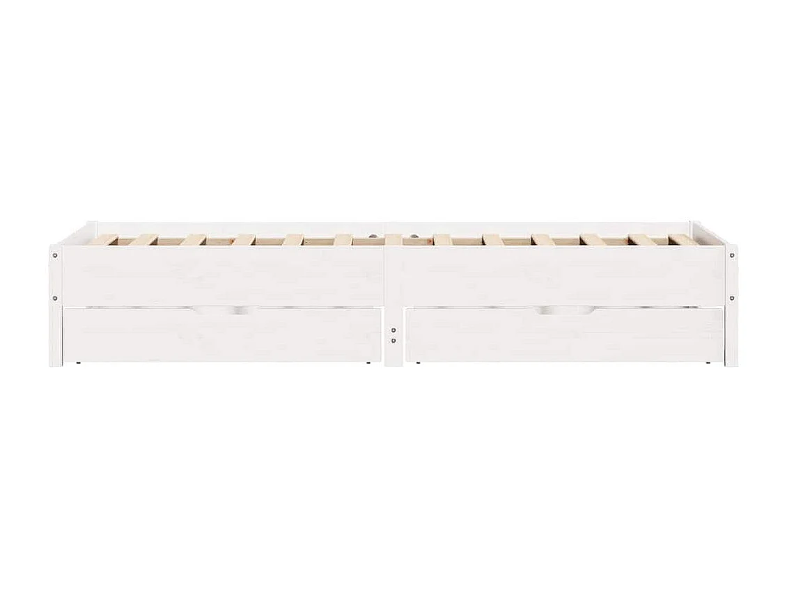 Lit simple | Lit adulte, enfant | Cadre de lit blanc 90x190 cm bois de pin massif