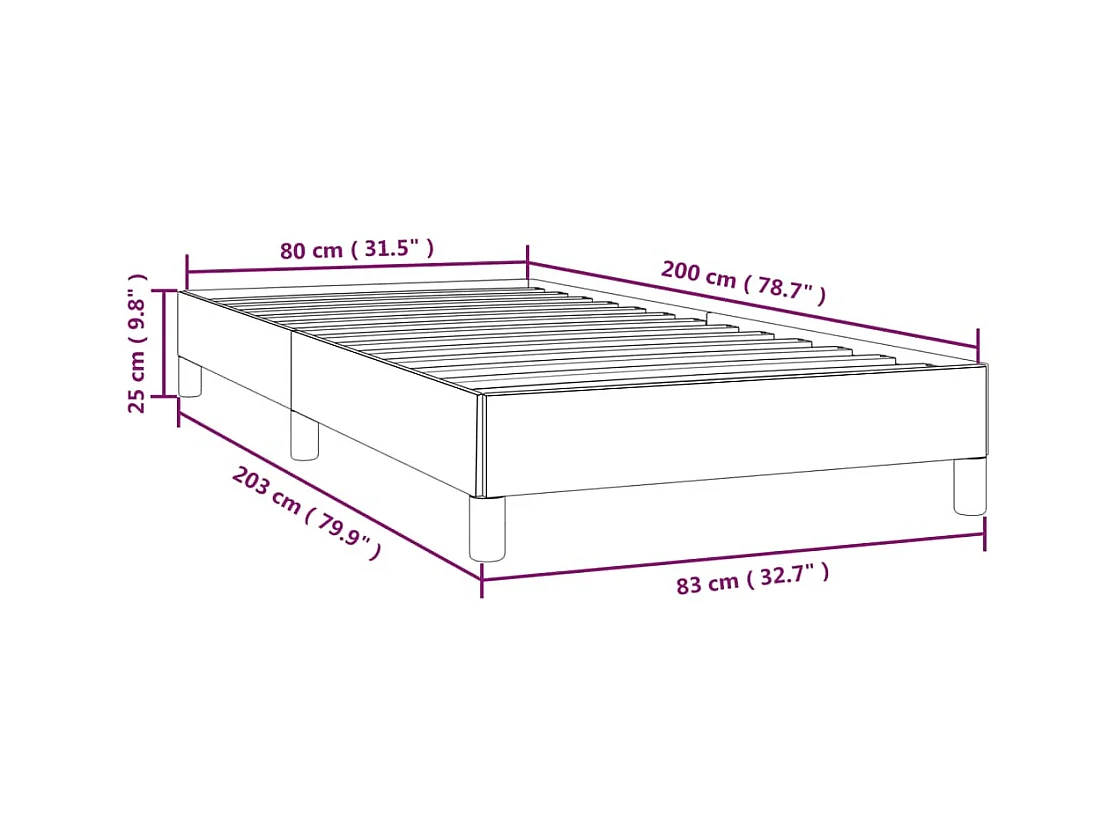 Lit simple | Lit adulte, enfant | Cadre de lit gris clair 80x200 cm velours