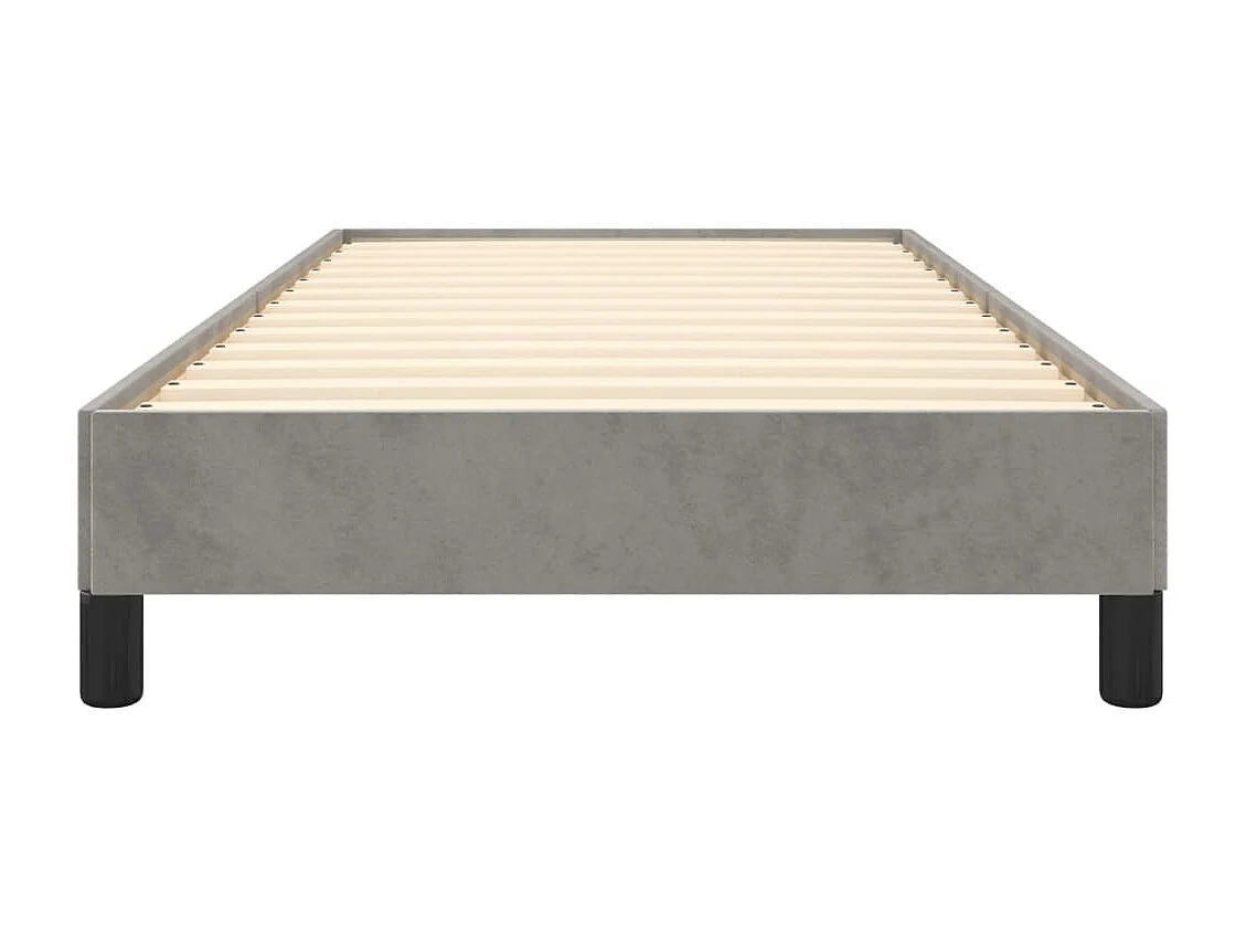 Lit simple | Lit adulte, enfant | Cadre de lit gris clair 80x200 cm velours