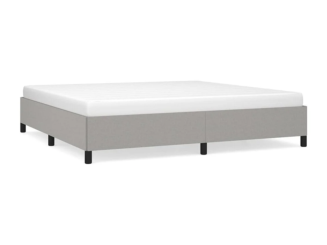 Lit double | Lit adulte | Cadre de lit gris clair 200x200 cm tissu
