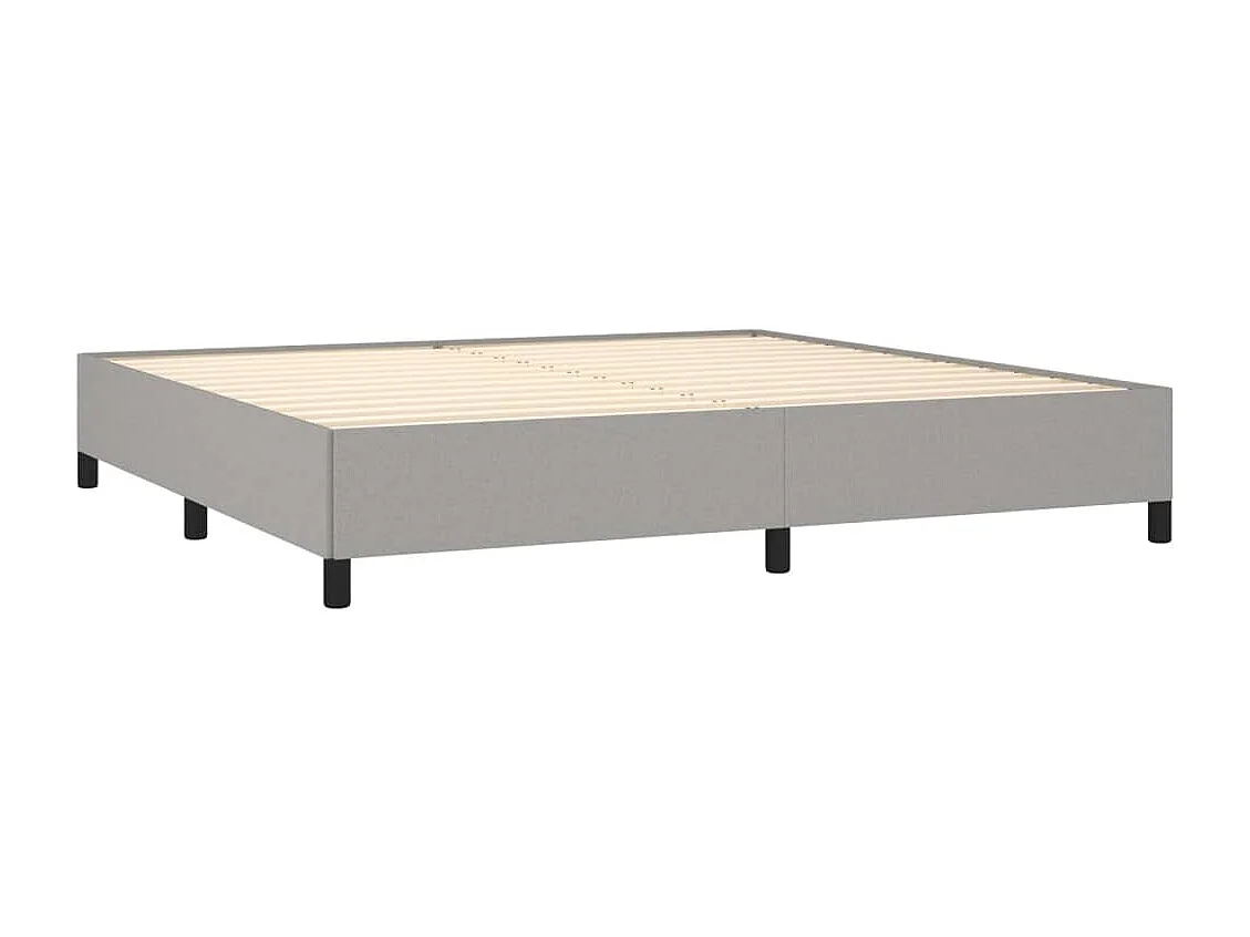 Lit double | Lit adulte | Cadre de lit gris clair 200x200 cm tissu