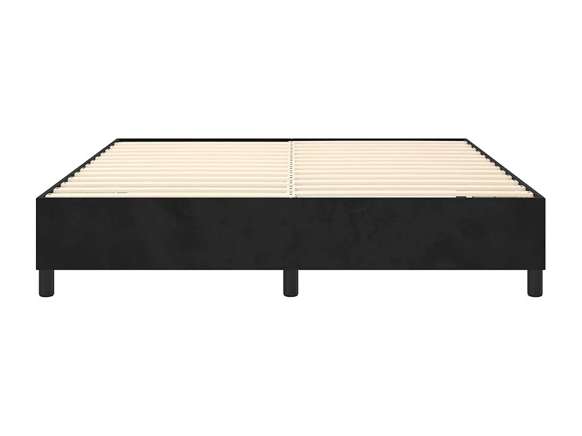 Lit double | Lit adulte | Cadre de lit noir 160x200 cm velours