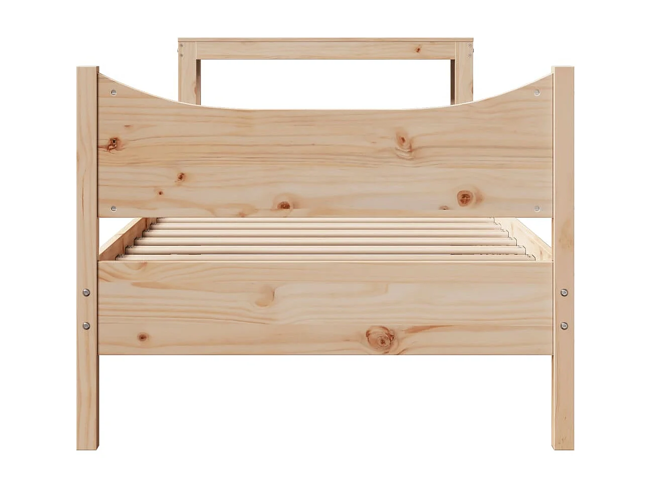 Letto per adulti | Letto singolo | Giroletto con Testiera 75x190 cm in Legno Massello di Pino