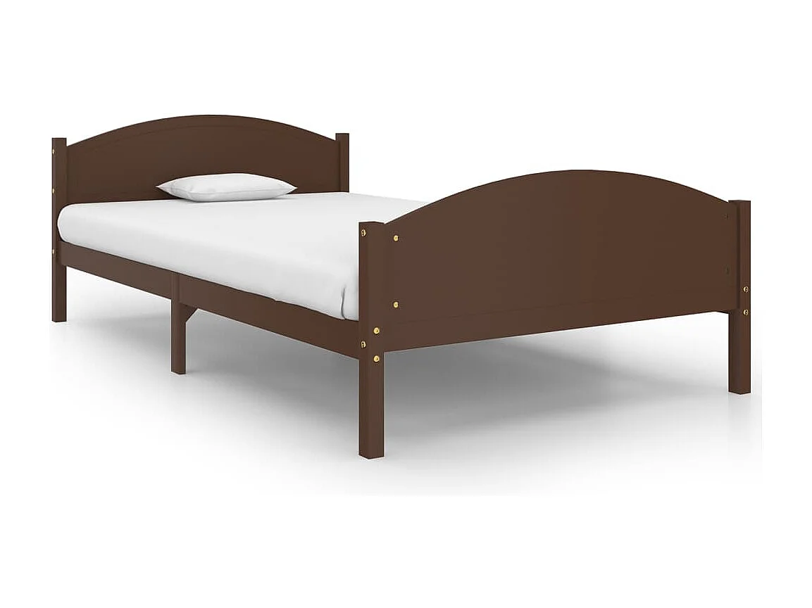 Lit simple | Lit adulte, enfant | Cadre de lit marron foncé pin massif 120x200 cm