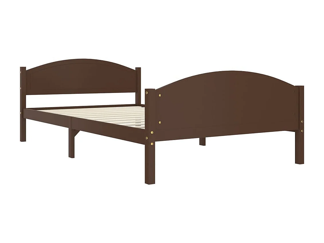 Lit simple | Lit adulte, enfant | Cadre de lit marron foncé pin massif 120x200 cm