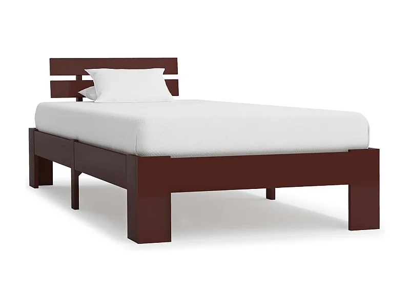 Lit simple | Lit adulte, enfant | Cadre de lit marron foncé bois pin massif 90x200cm