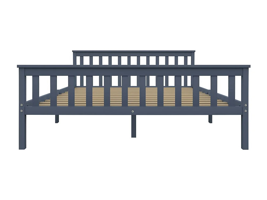Lit double | Lit adulte | Cadre de lit gris bois massif de pin 160x200 cm