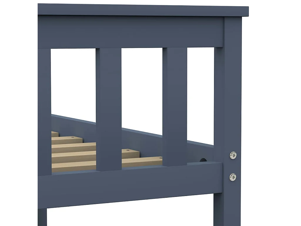 Lit double | Lit adulte | Cadre de lit gris bois massif de pin 160x200 cm