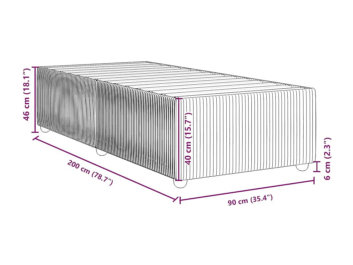 Letto per adulti | Letto singolo | Giroletto senza Materasso Grigio Chiaro 90x200 cm Velluto