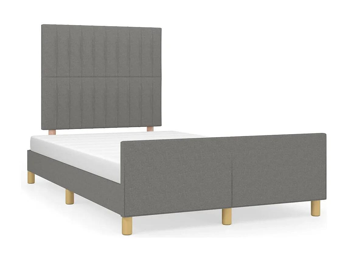 Lit simple | Lit adulte, enfant | Cadre de lit gris foncé 120x190 cm tissu