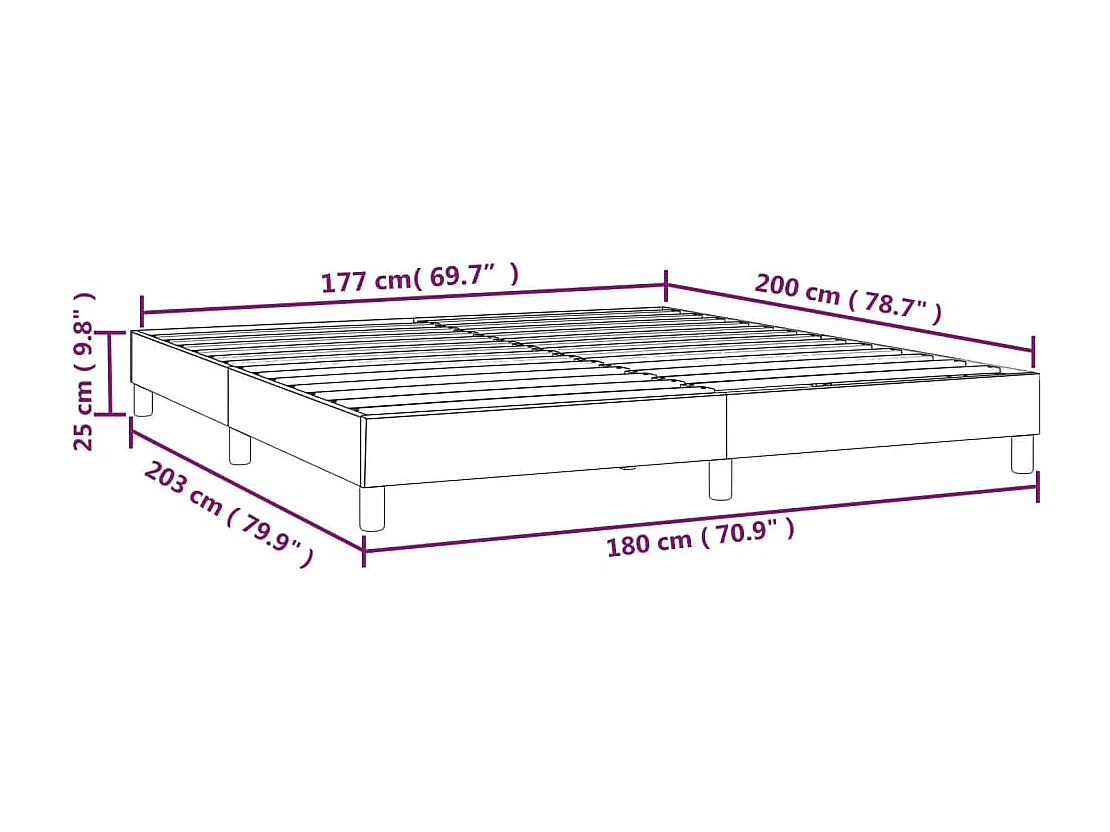 Lit double | Lit adulte | Cadre de lit taupe 180x200 cm tissu
