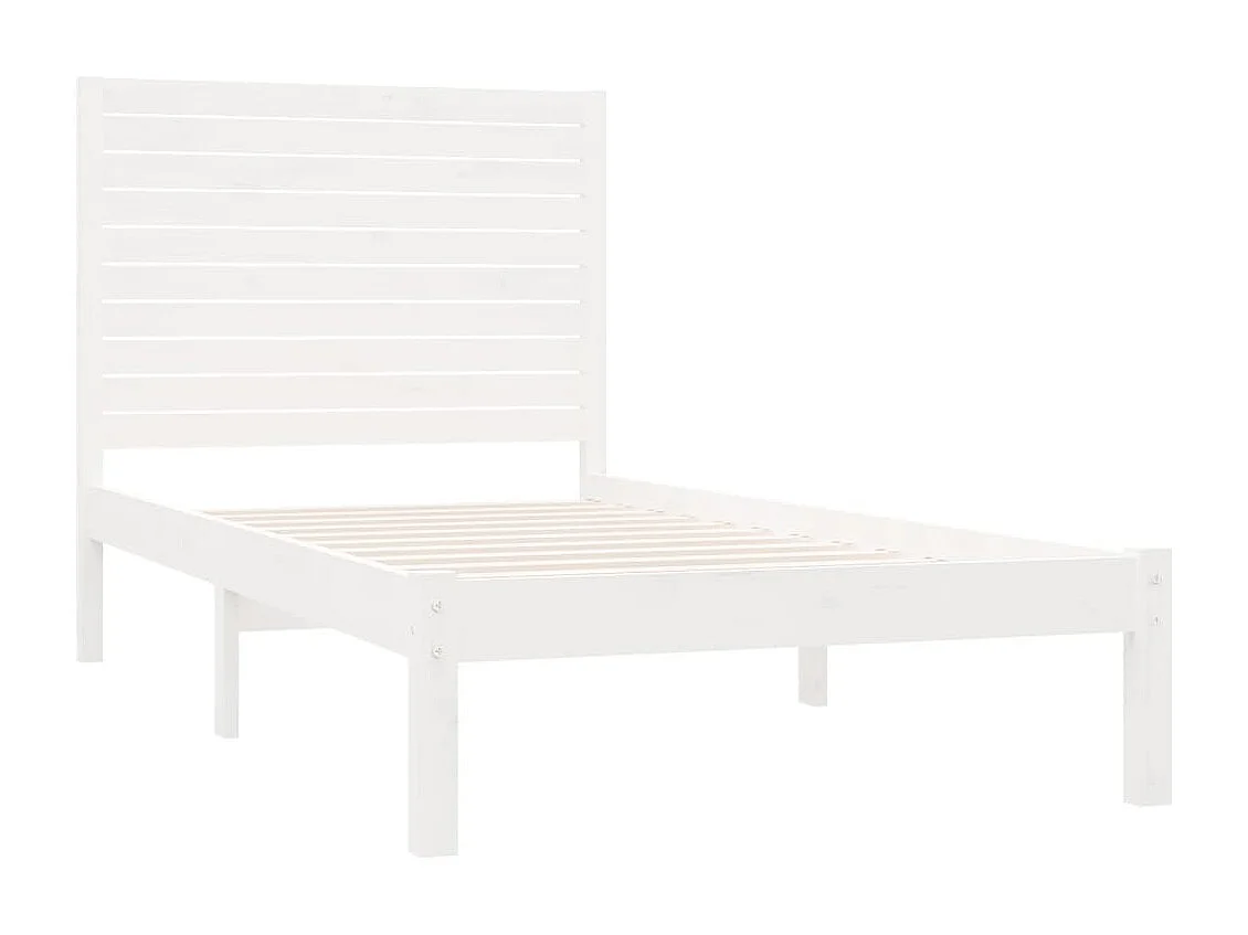 Lit simple | Lit adulte, enfant | Cadre de lit blanc 90x200 cm bois massif