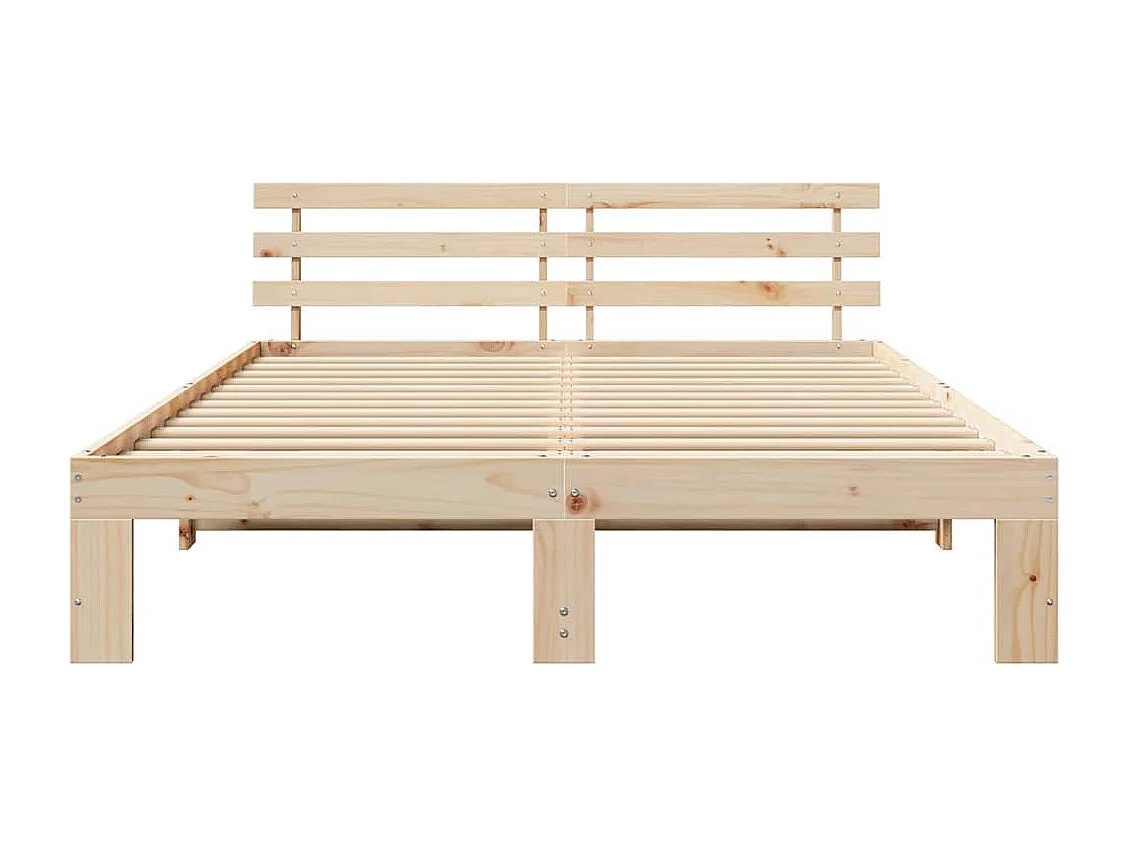 Lit double | Lit adulte | Cadre de lit Marron 150x200 cm Bois de pin massif