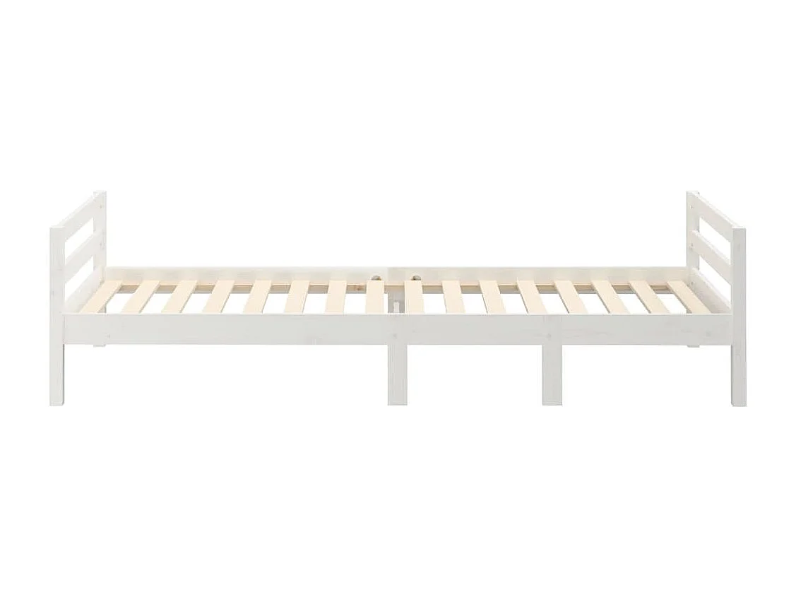 Lit simple | Lit adulte, enfant | Cadre de lit blanc 80x200 cm bois massif de pin