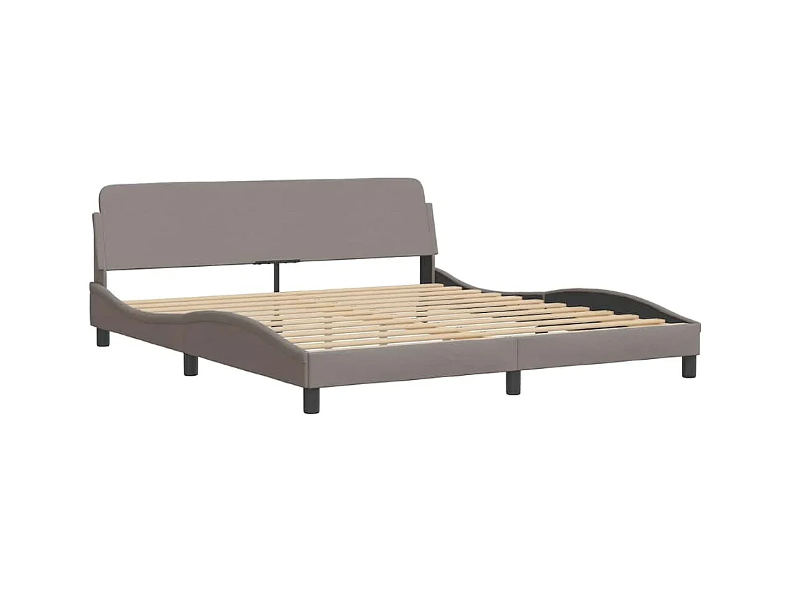 Lit double | Lit adulte | Cadre de lit avec LED taupe 180x200 cm tissu