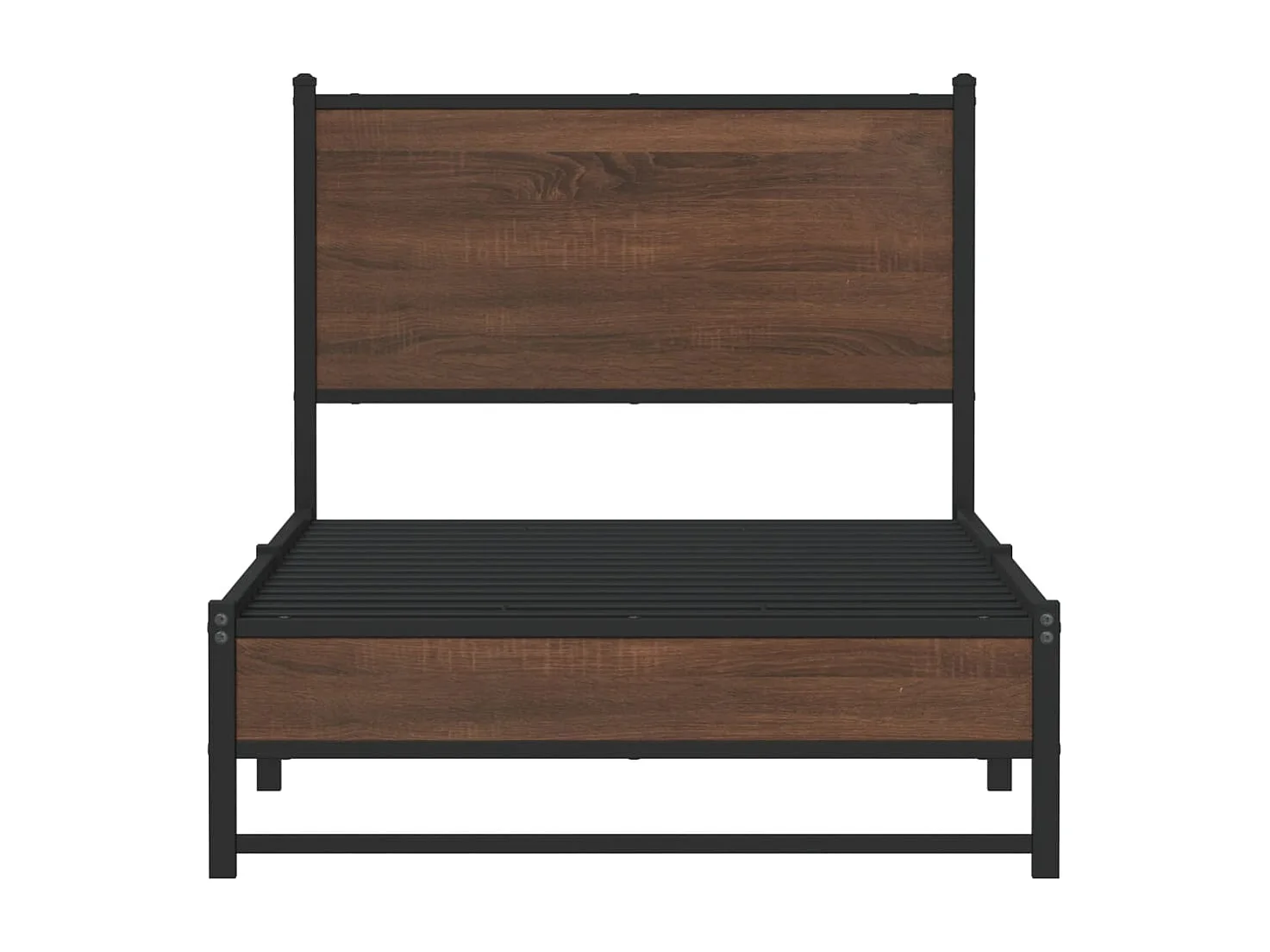 Letto per adulti | Letto singolo | Giroletto senza Materasso in Metallo Rovere Marrone 90x200 cm