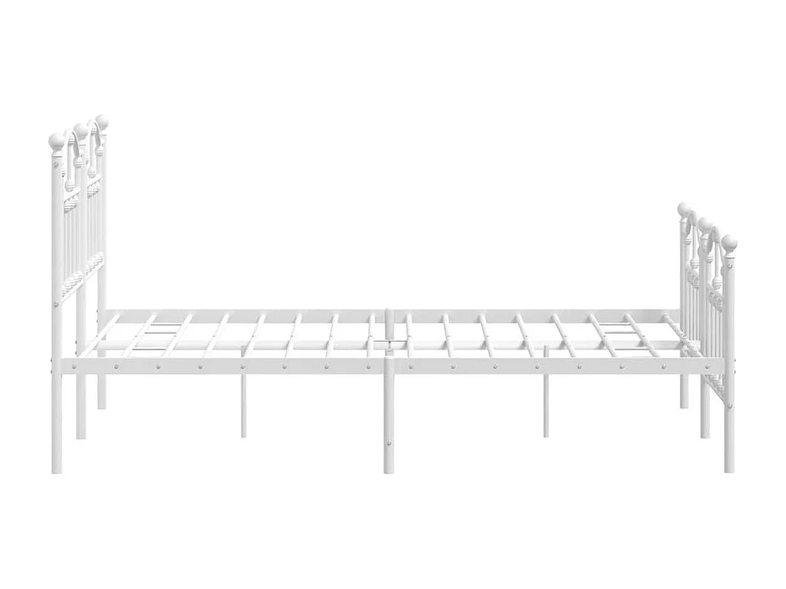 Lit simple | Lit adulte, enfant | Cadre de lit métal et pied de lit blanc 120x190 cm