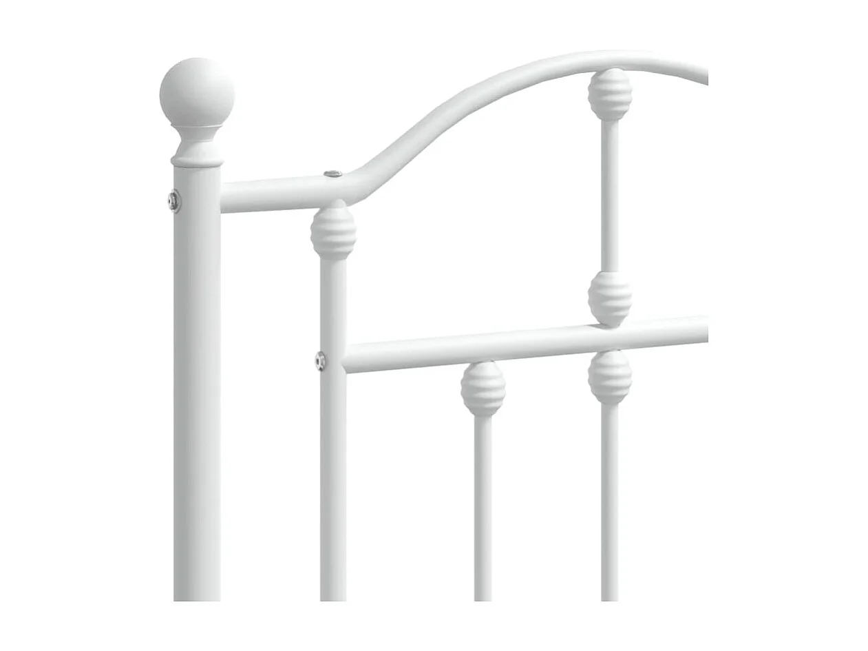 Lit simple | Lit adulte, enfant | Cadre de lit métal et pied de lit blanc 120x190 cm