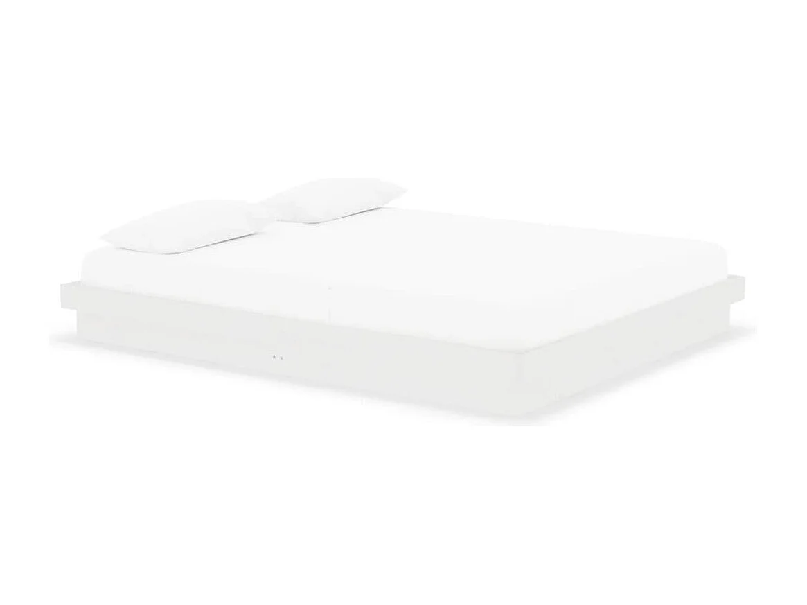 Lit double | Lit adulte | Cadre de lit blanc bois massif 160x200 cm