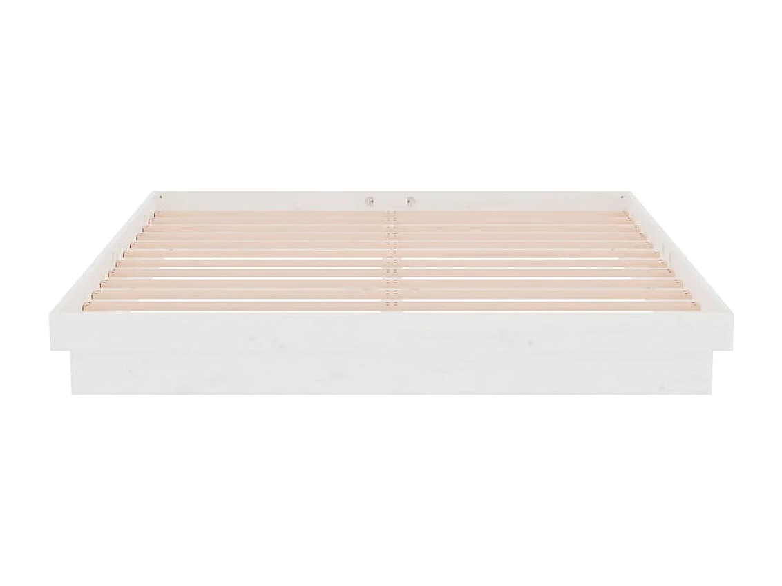 Lit double | Lit adulte | Cadre de lit blanc bois massif 160x200 cm