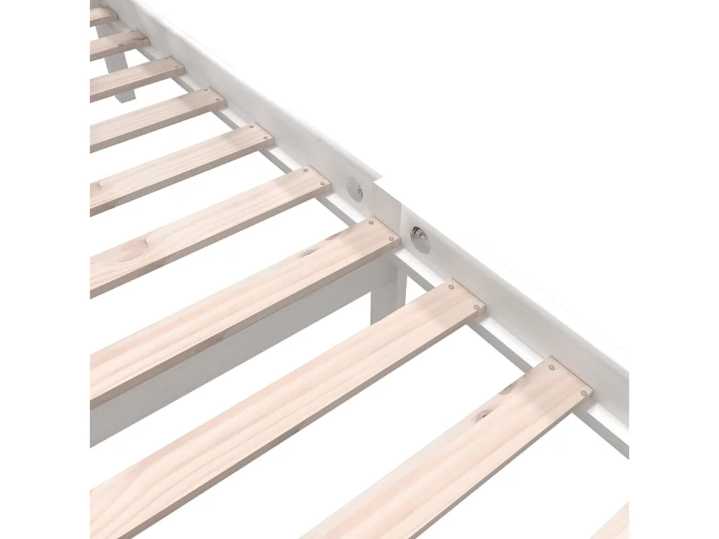 Lit double | Lit adulte | Cadre de lit blanc bois massif 140x190 cm