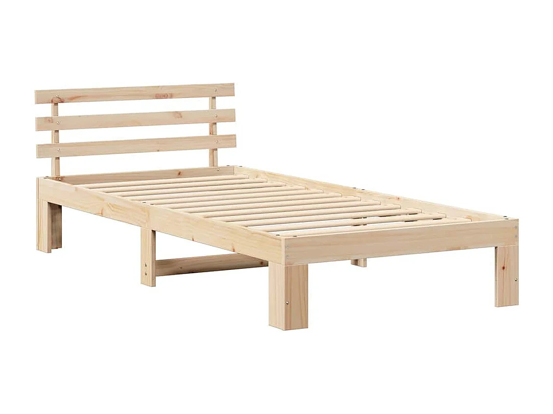 Lit simple | Lit adulte, enfant | Cadre de lit Marron 75x190 cm Bois de pin massif