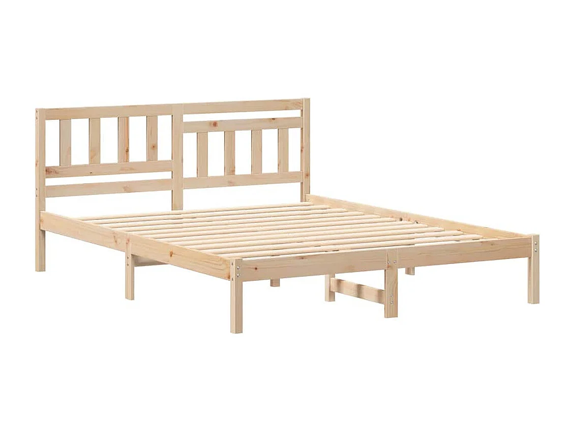 Lit double | Lit adulte | Cadre de lit Marron 140x200 cm Bois massif en pin