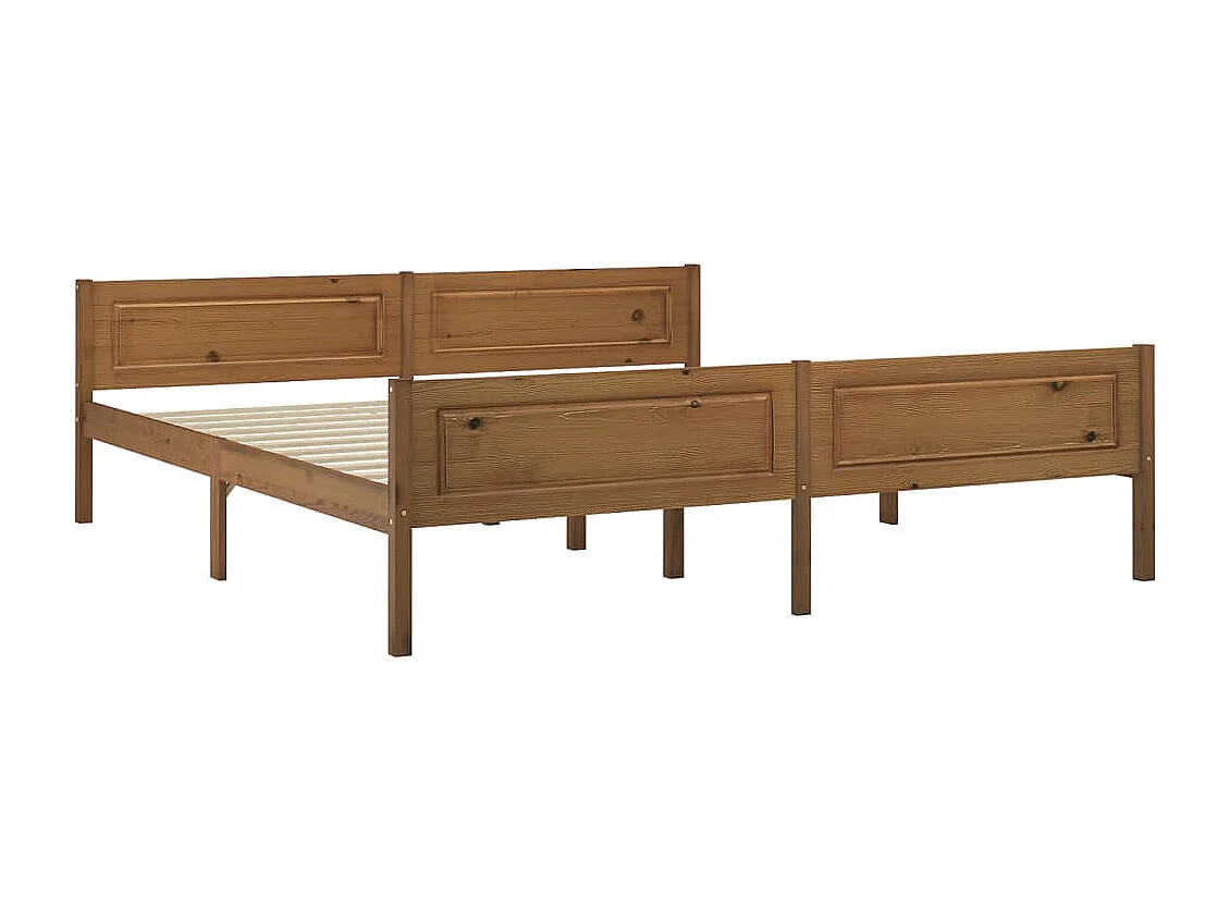 Lit double | Lit adulte | Cadre de lit pin massif marron miel 180x200 cm