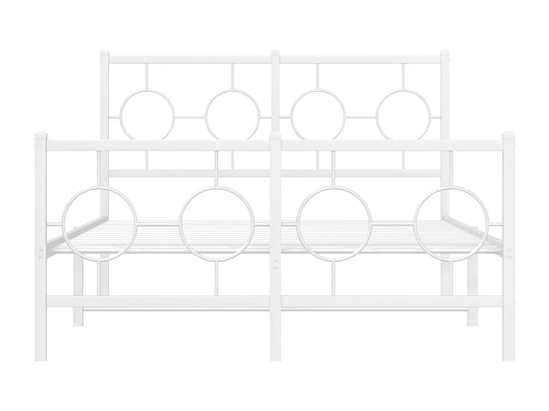 Lit simple | Lit adulte, enfant | Cadre de lit métal et pied de lit blanc 120x200 cm