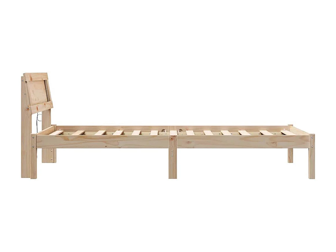 Lit simple | Lit adulte, enfant | Cadre de lit Marron 75x190 cm Bois massif en pin