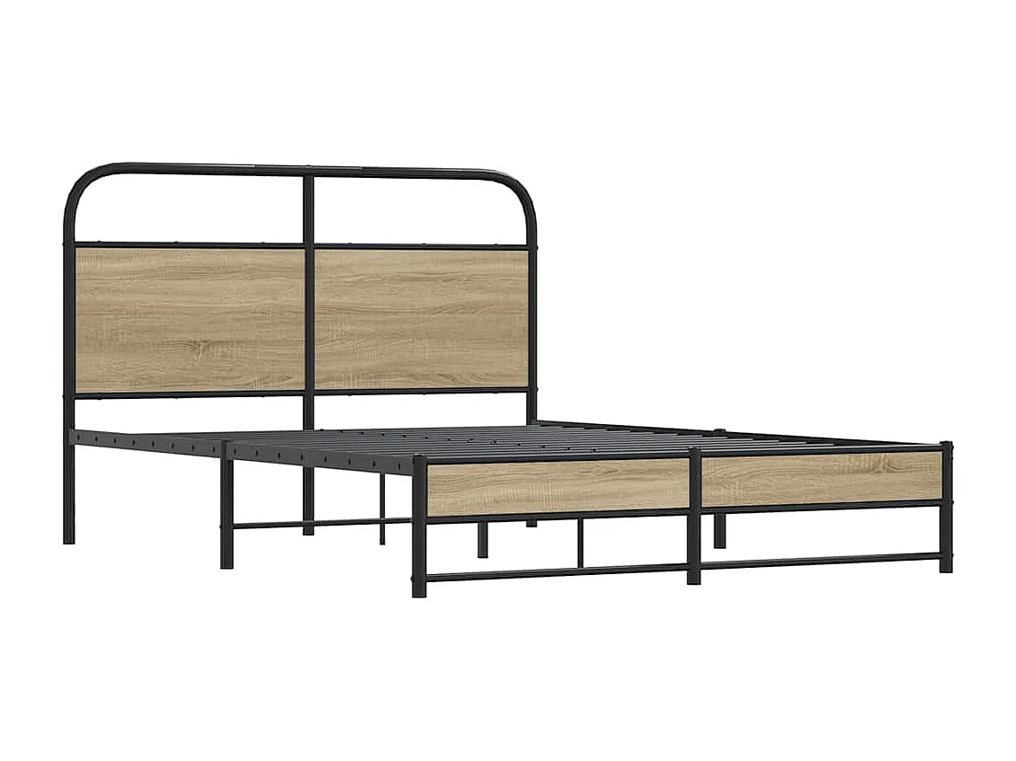 Lit double | Lit adulte | Cadre de lit 140x190 cm chêne fumé bois ingénierie